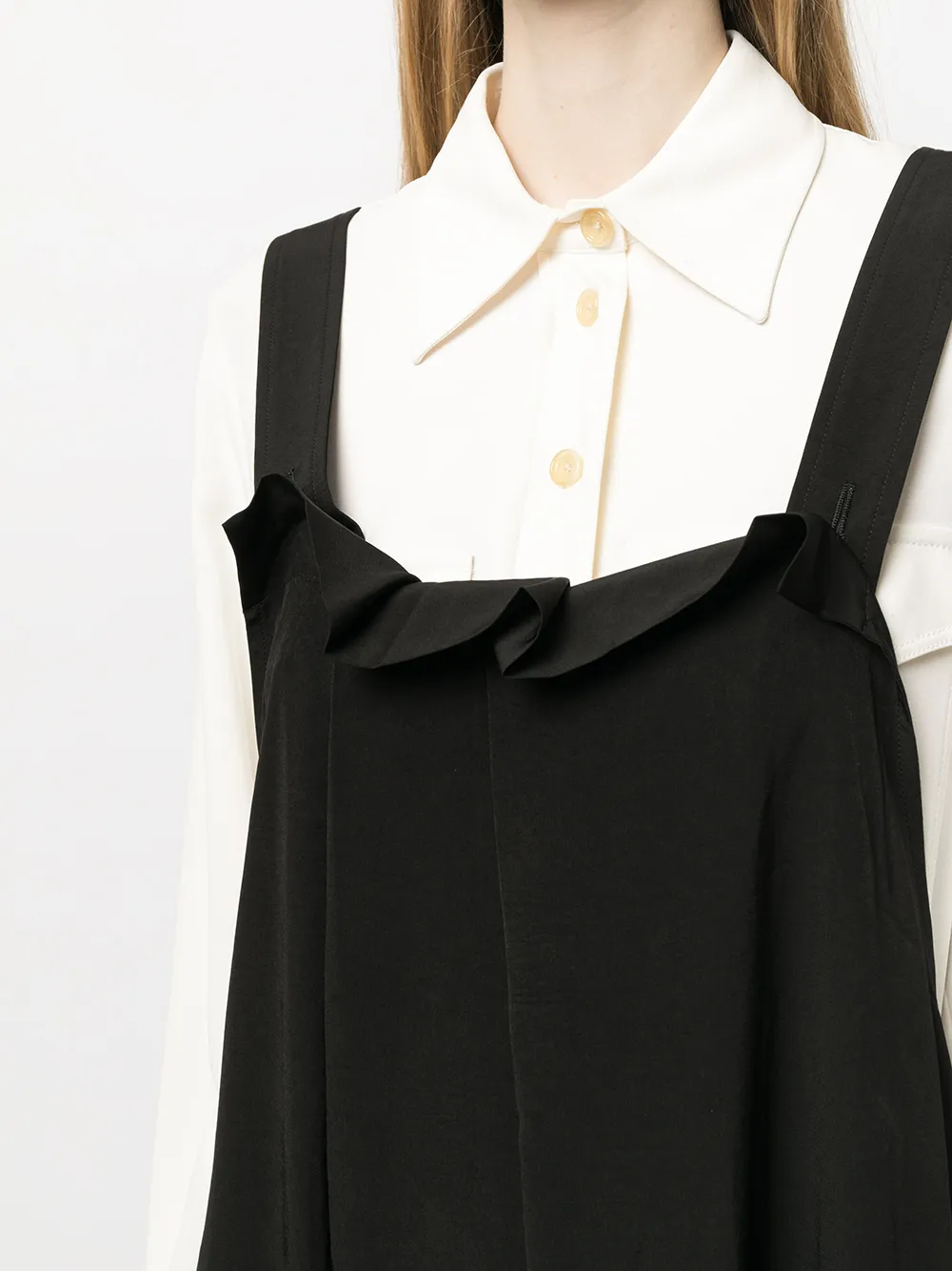 фото Y's расклешенное платье миди без рукавов