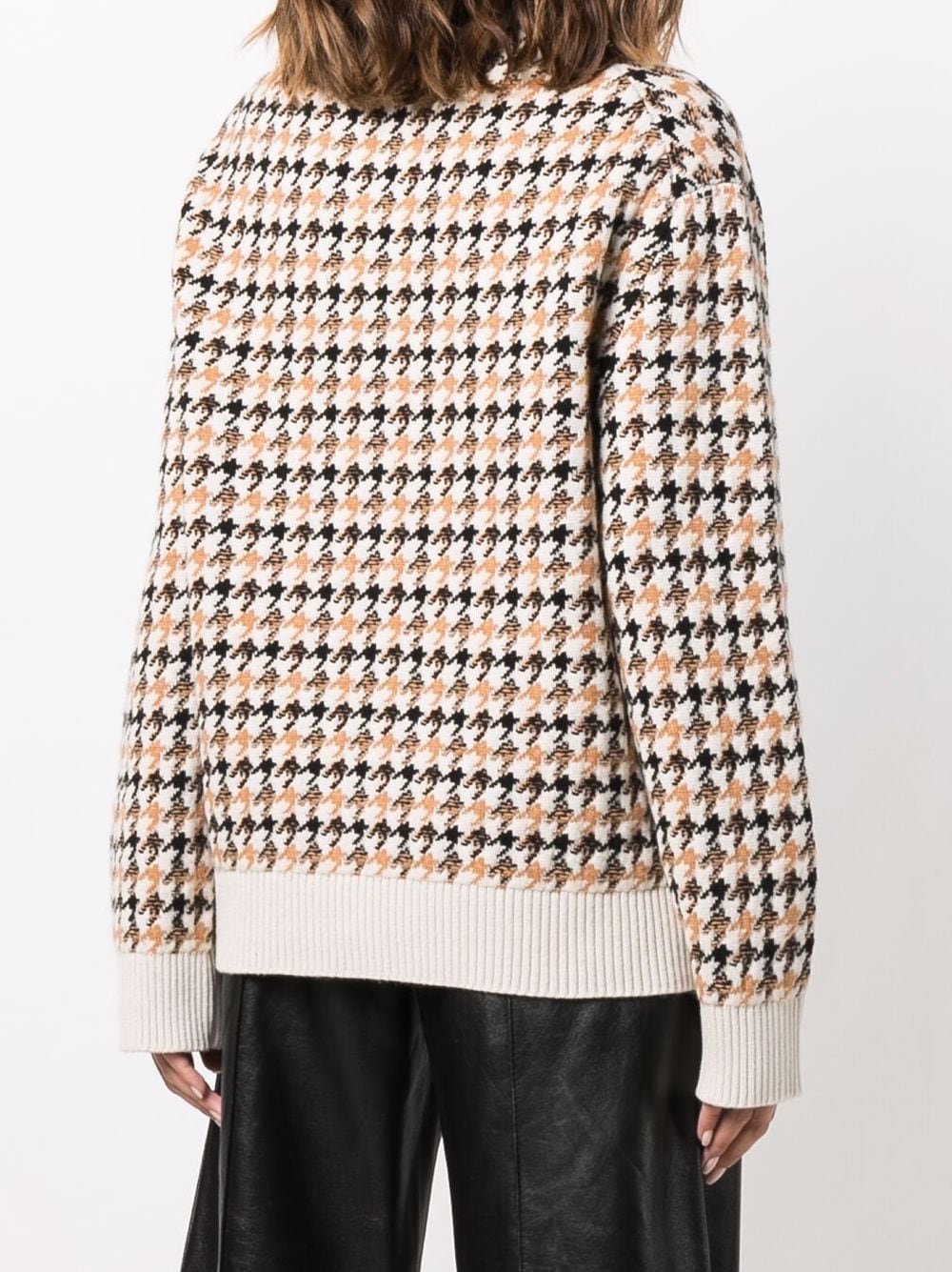 Shop Barrie Houndstooth-pattern Cashmere Pullover In Neutrals