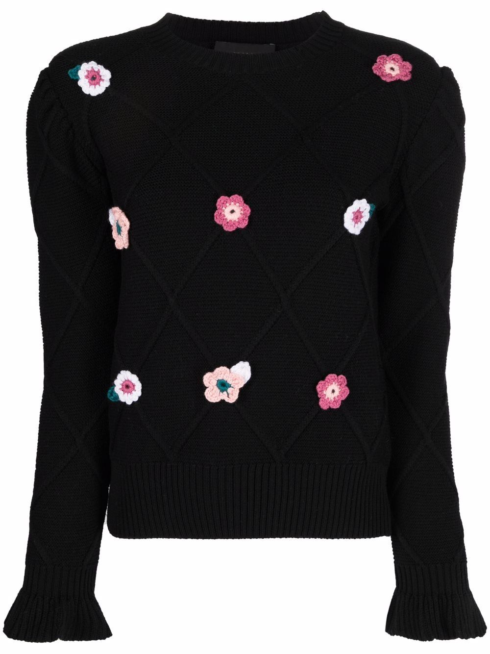 

Boutique Moschino crochet-flower jumper - Black