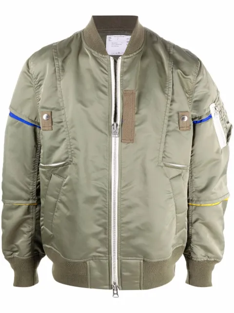 sacai 亮面拼接飞行员夹克