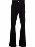 Billionaire leather logo-patch straight-leg jeans - Black