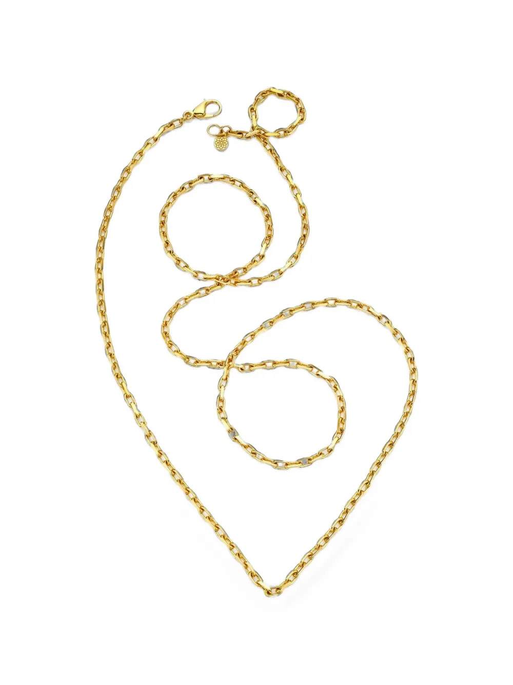 BUDDHA MAMA 20kt Gelbgoldhalskette mit Ankerkette