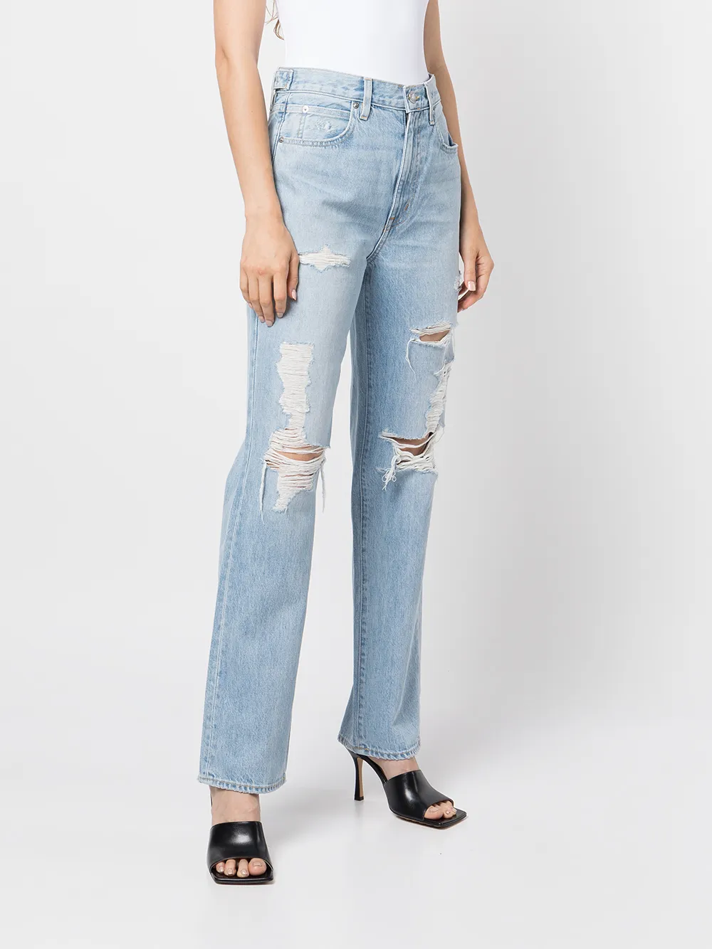 фото Slvrlake джинсы london с эффектом потертости