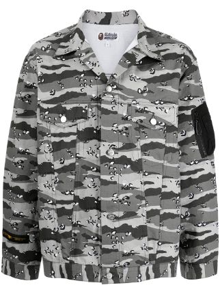 A BATHING APE® Camouflage Print Shirt Jacket - Farfetch