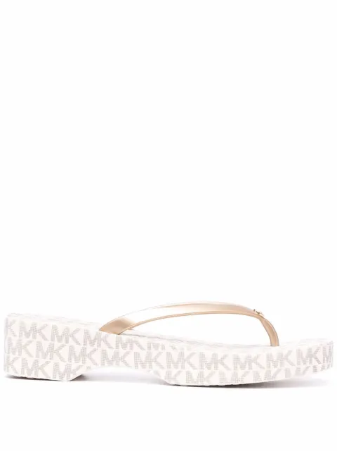 Michael Kors Lilo monogram-print flip-flops