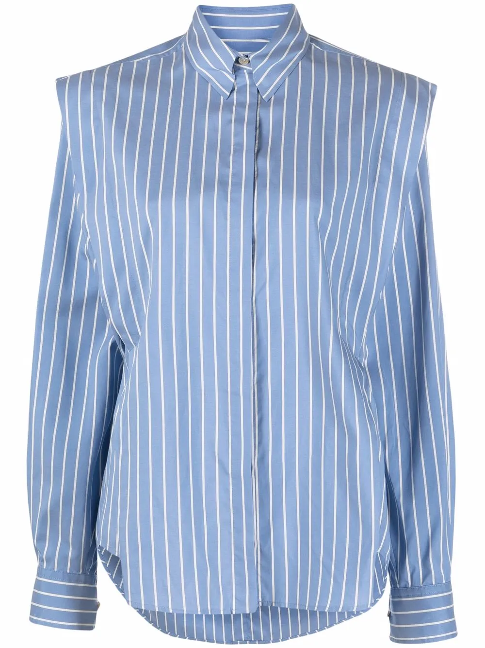 

Isabel Marant camisa de seda estampado de rayas - Azul