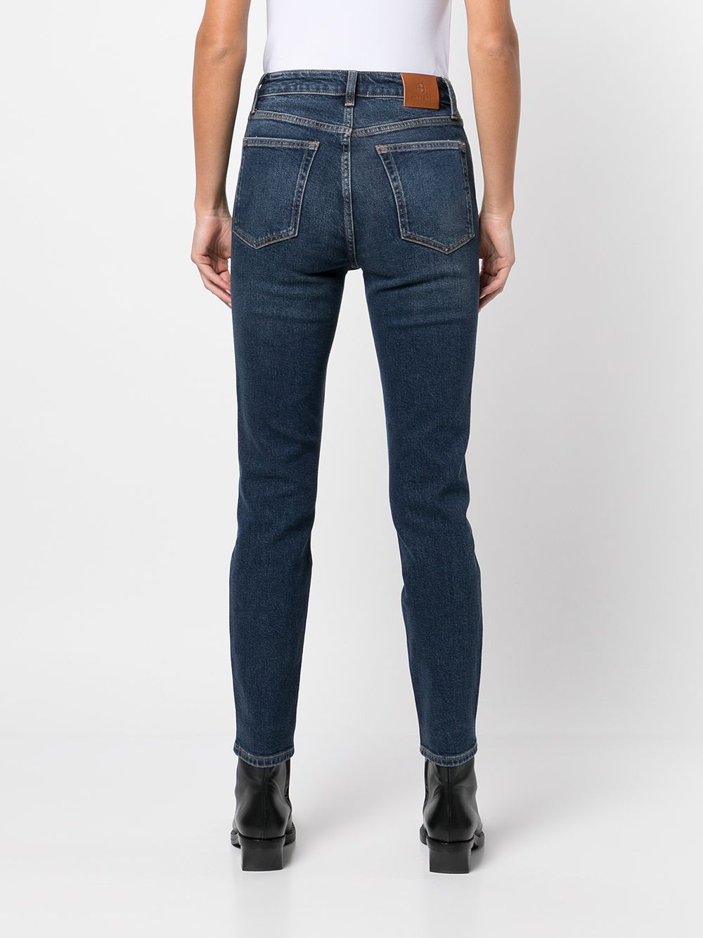 Shop Anine Bing Jagger High-rise Skinny Jeans In Blue