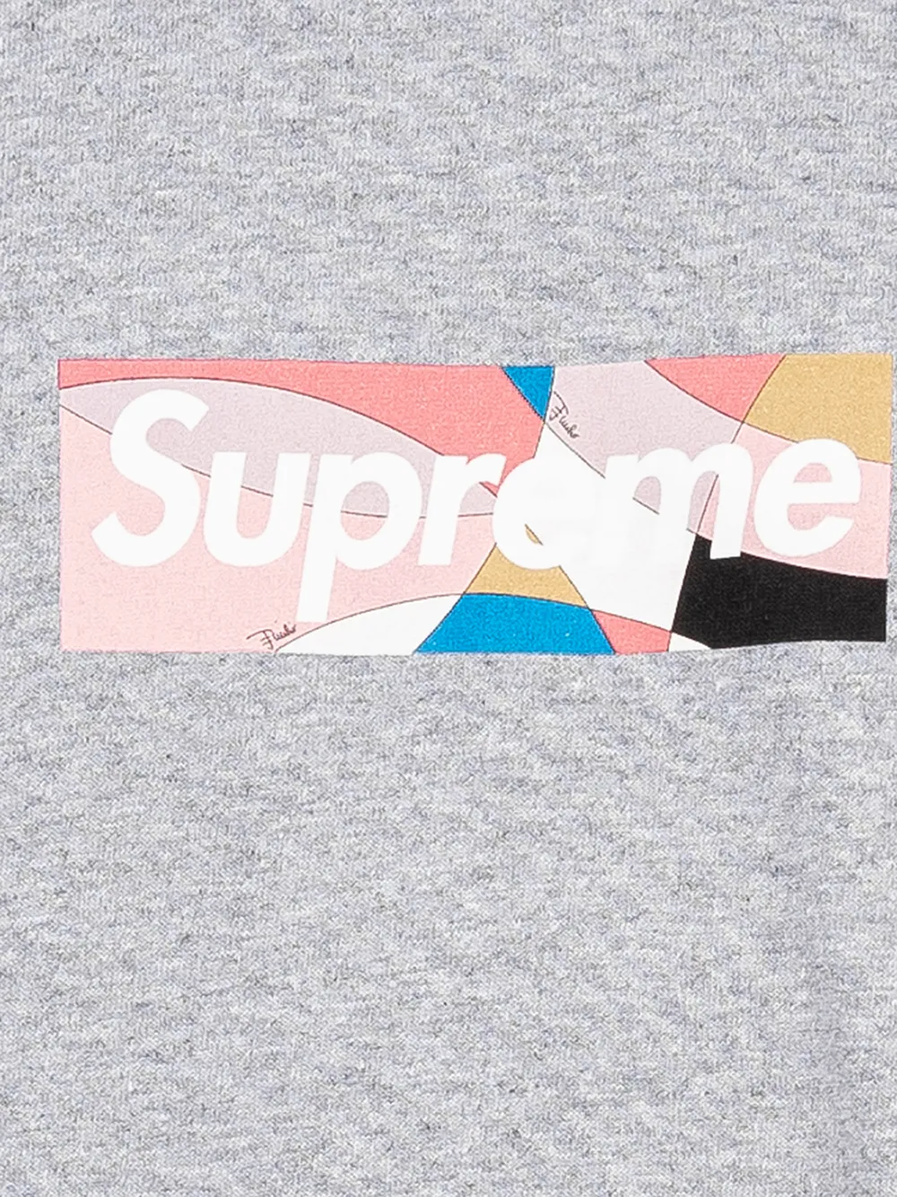 Supreme X Emilio Pucci Box Logo T-shirt In Grey | ModeSens