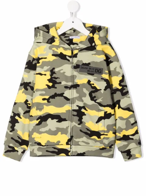 Dolce & Gabbana Kids camouflage-print cotton hoodie