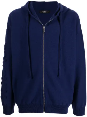 versace blue moletom com capuz