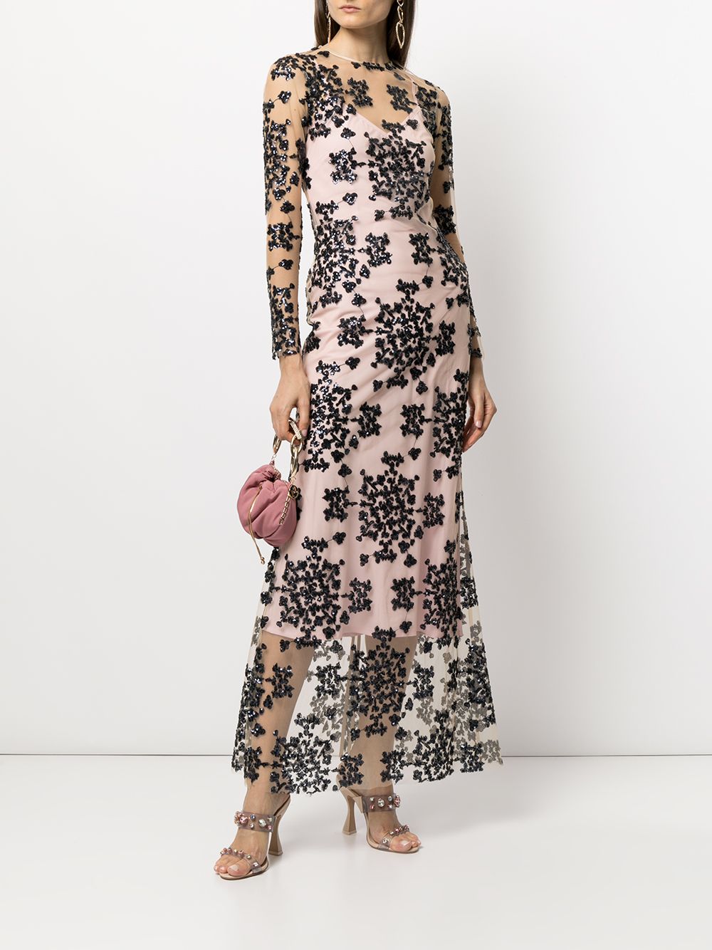 Shop Macgraw Cavalleri Sequinned Dress In Rosa