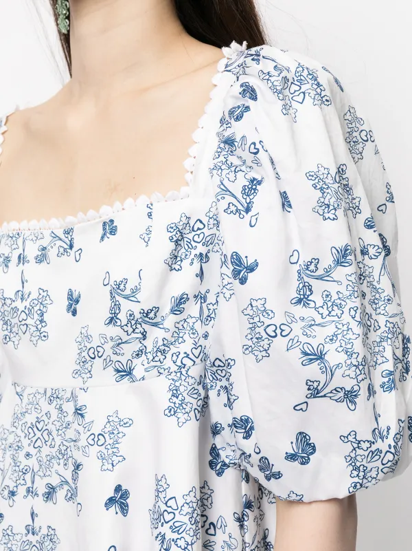 princess polly baby blue dress Porcelain Print