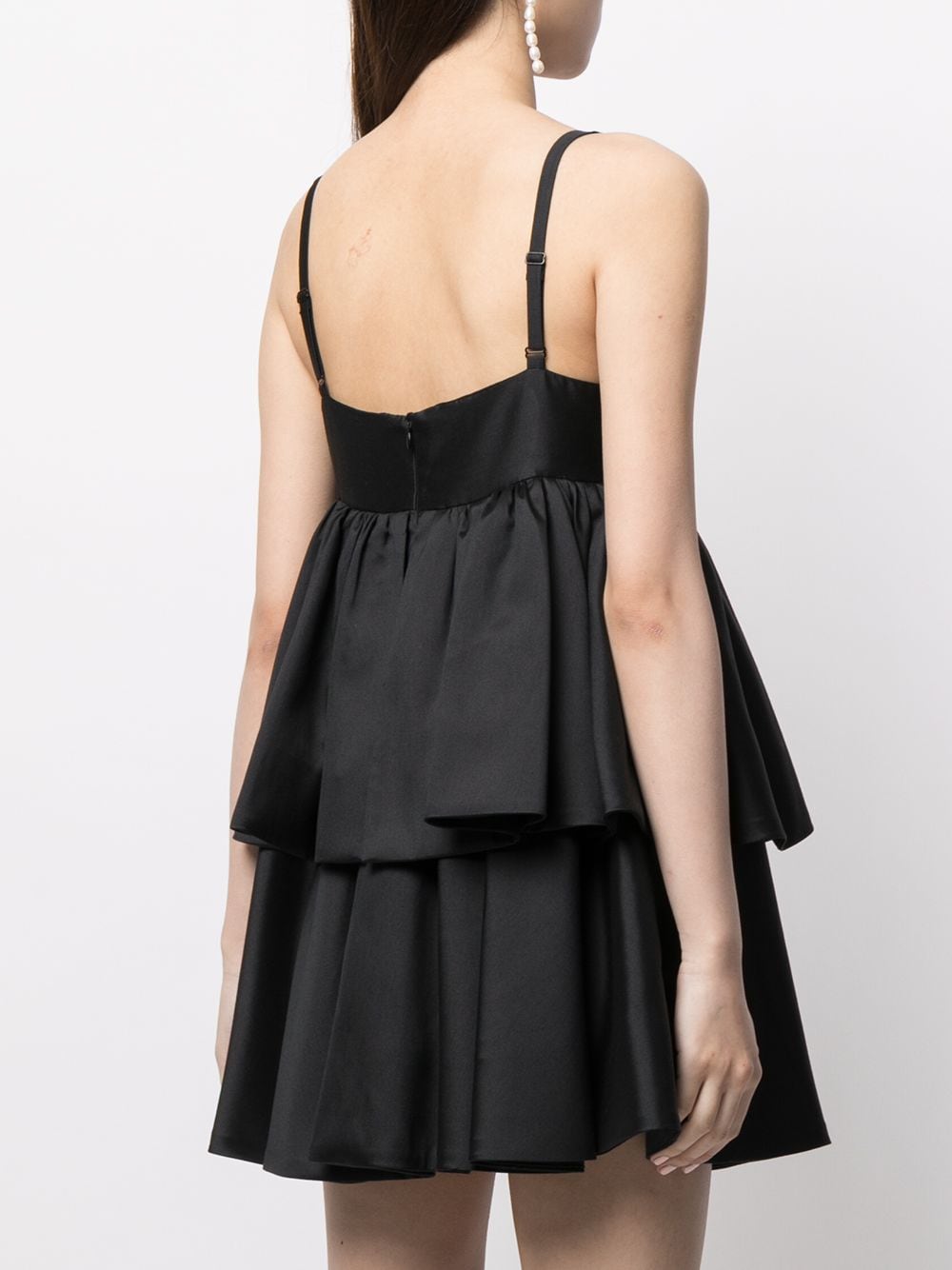 Shop Macgraw Conversation Tiered Mini Dress In Black