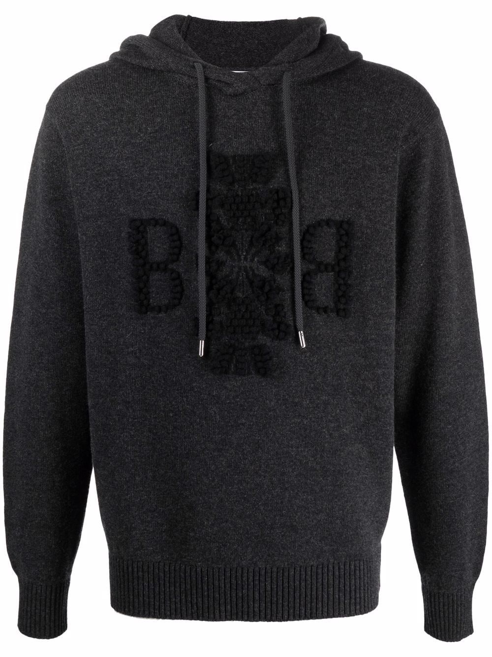 jacquard-logo motif hoodie