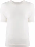 Barrie short-sleeve cashmere top - White