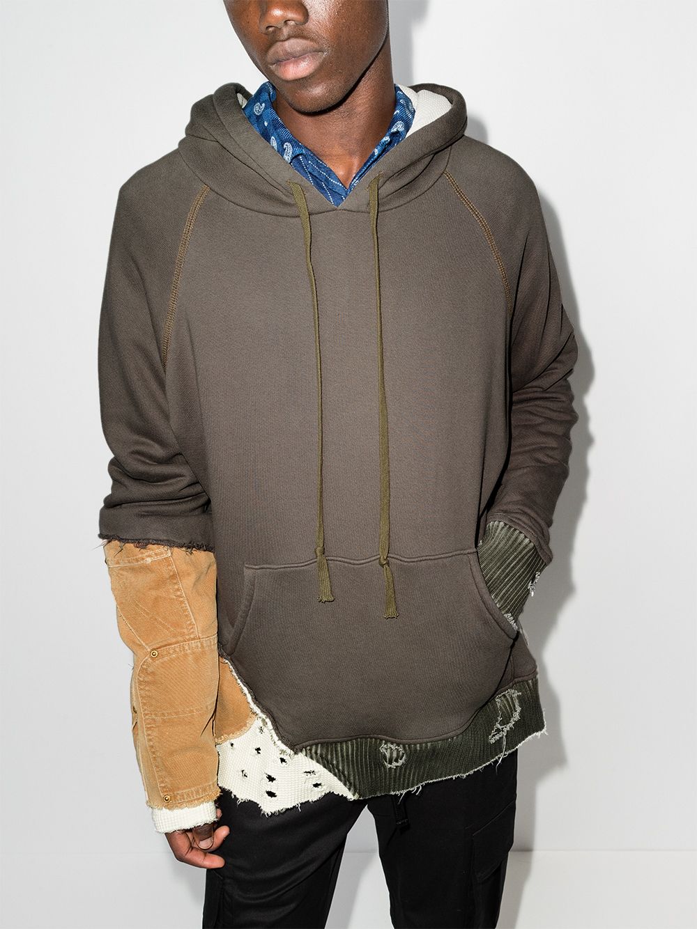 Greg Lauren Katoenen hoodie - Groen