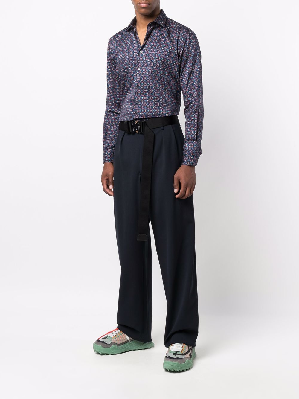 Shop ETRO long-sleeved dot-print shirt with Express Delivery - FARFETCH