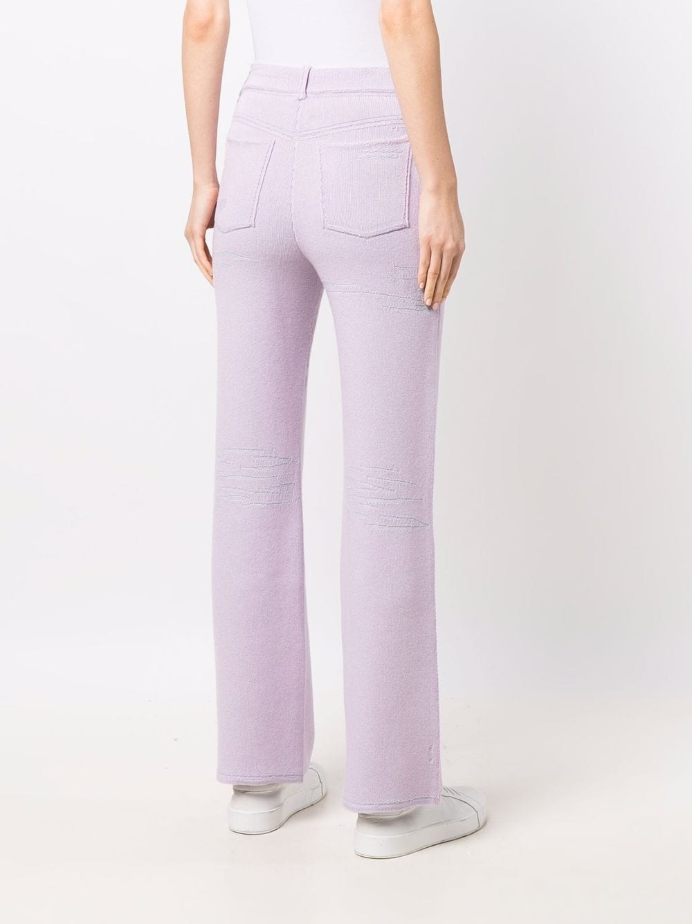 Shop Barrie Straight-leg Knitted Trousers In Violett