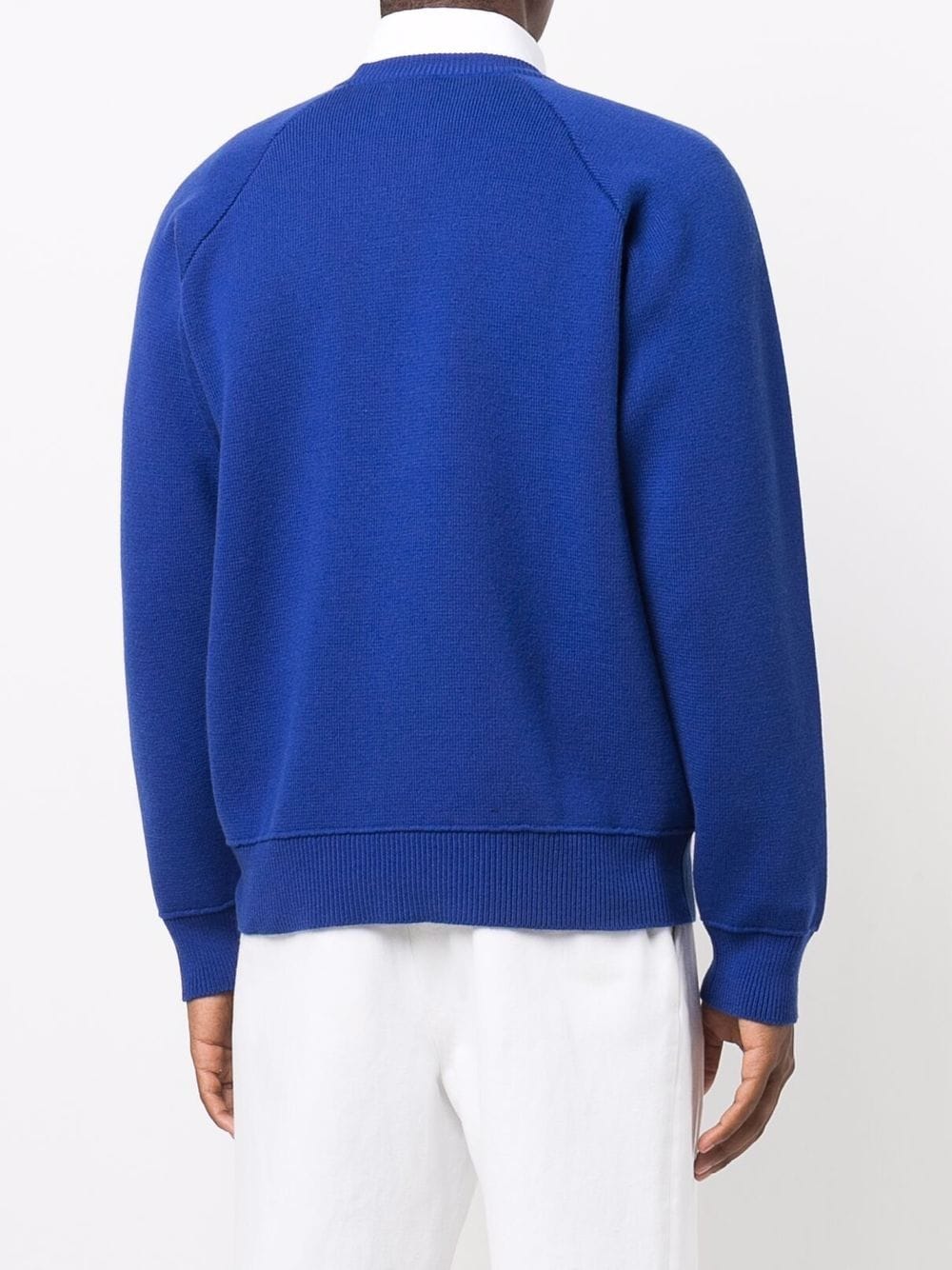 Shop Barrie Crewneck Cashmere-cotton Sweatshirt In Blau