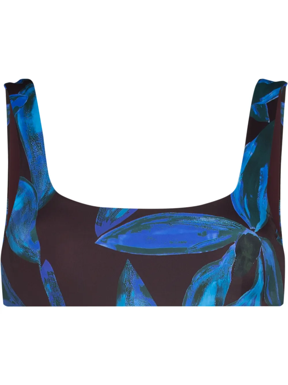 

Louisa Ballou orchid-print bikini top - Blue