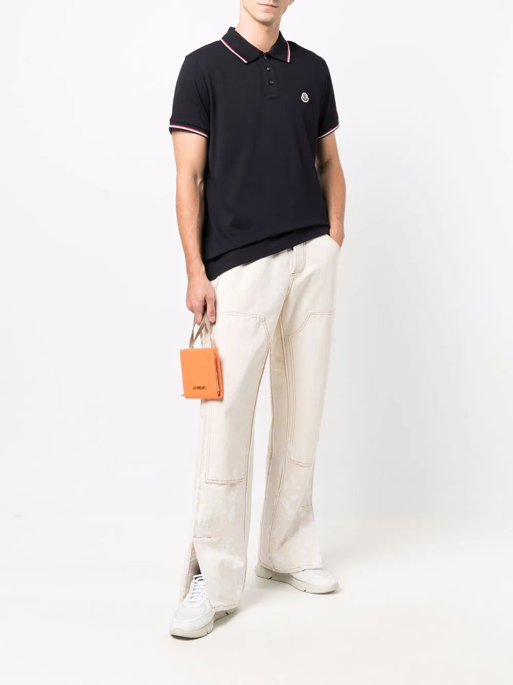 Moncler Poloshirt met logopatch - Blauw