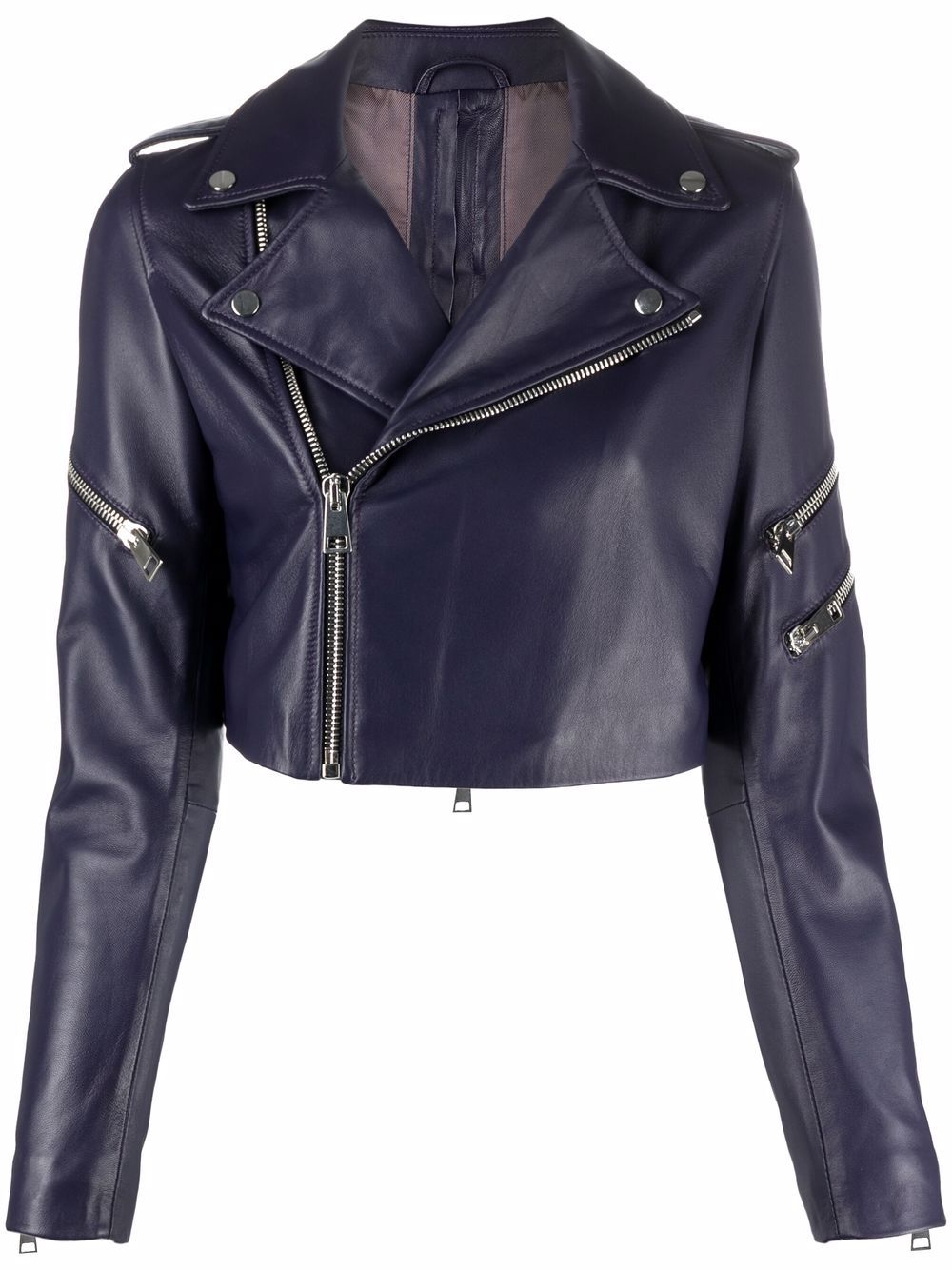 

Manokhi cropped leather jacket - Purple