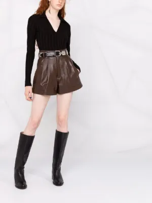 faux leather shorts