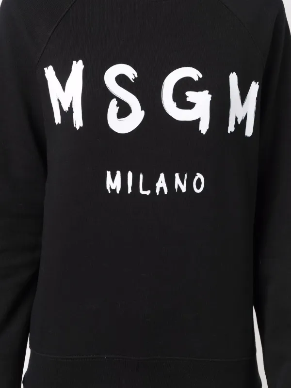 MSGM logo print Sweatshirt Black FARFETCH ID