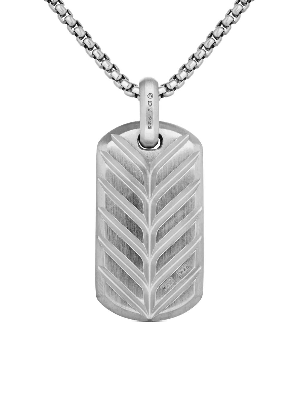 David Yurman Sterling Silver Chevron Diamond Tag (35mm) | Silver