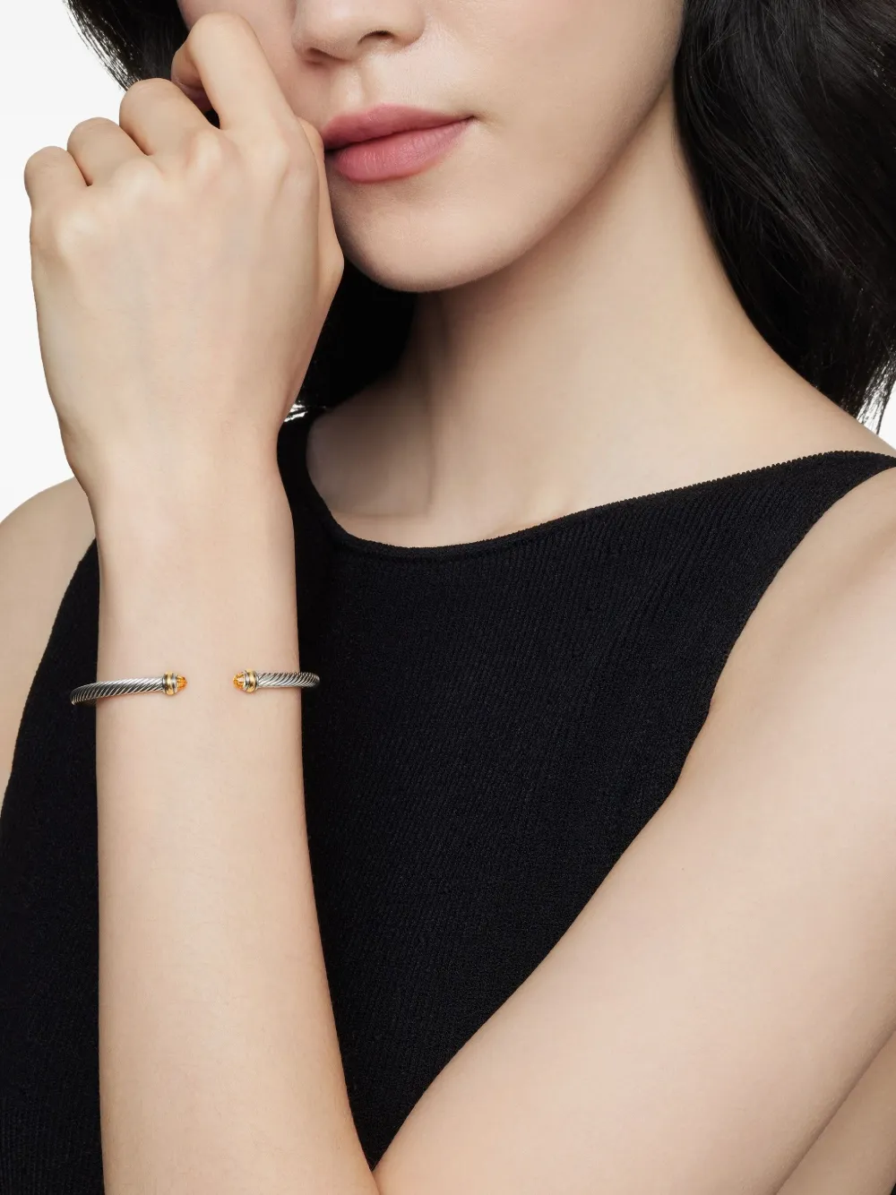 David Yurman Bracciale Classic Cable in oro giallo 18kt e argento sterling (4mm) | Image 2
