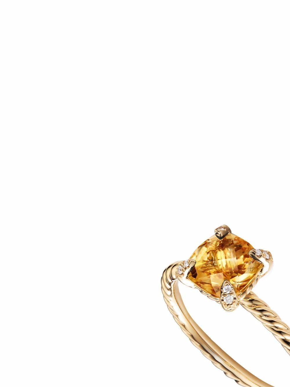 Shop David Yurman 18kt Yellow Gold Chatelaine Diamond Ring