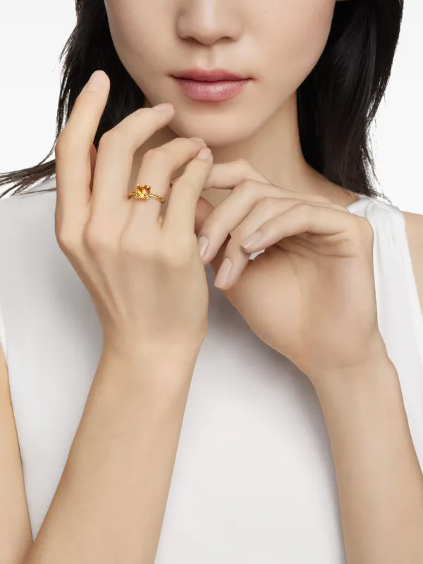 David Yurman Chatelaine シトリン＆ダイヤモンド リング 7mm 18K 