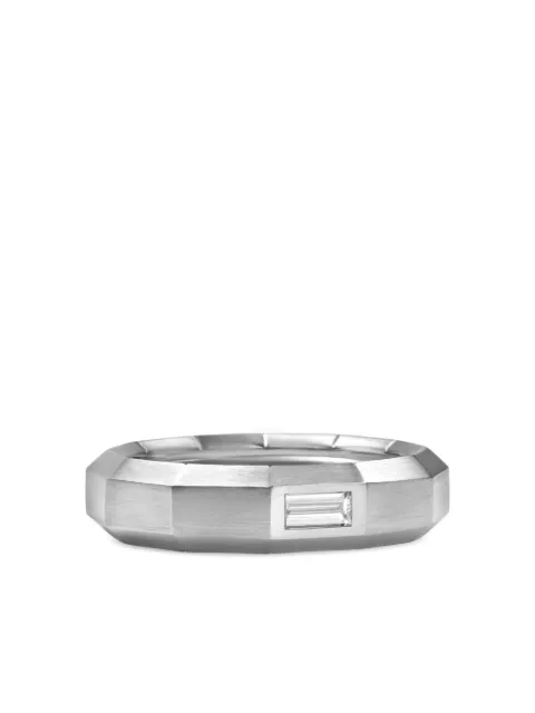 David Yurman 18kt white gold Faceted diamond band ring (6mm)
