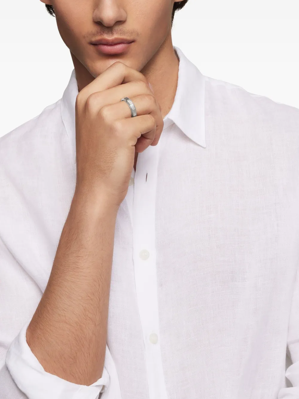David Yurman 18kt white gold Faceted diamond band ring (6mm) | Image 2
