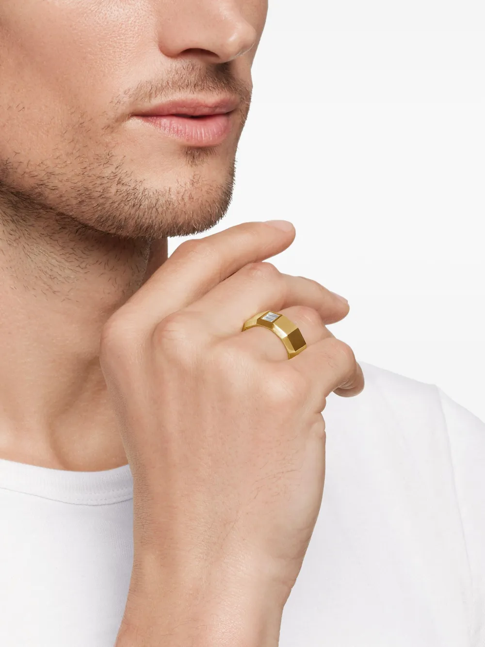 David Yurman 18kt yellow gold Faceted diamond ring (10mm) | Image 2