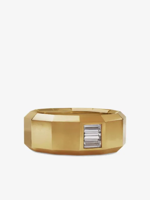 David Yurman 18kt yellow gold Faceted diamond ring (10mm)