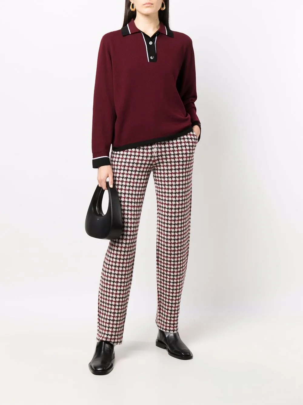 Barrie Trui met contrasterende afwerking - 95 RED