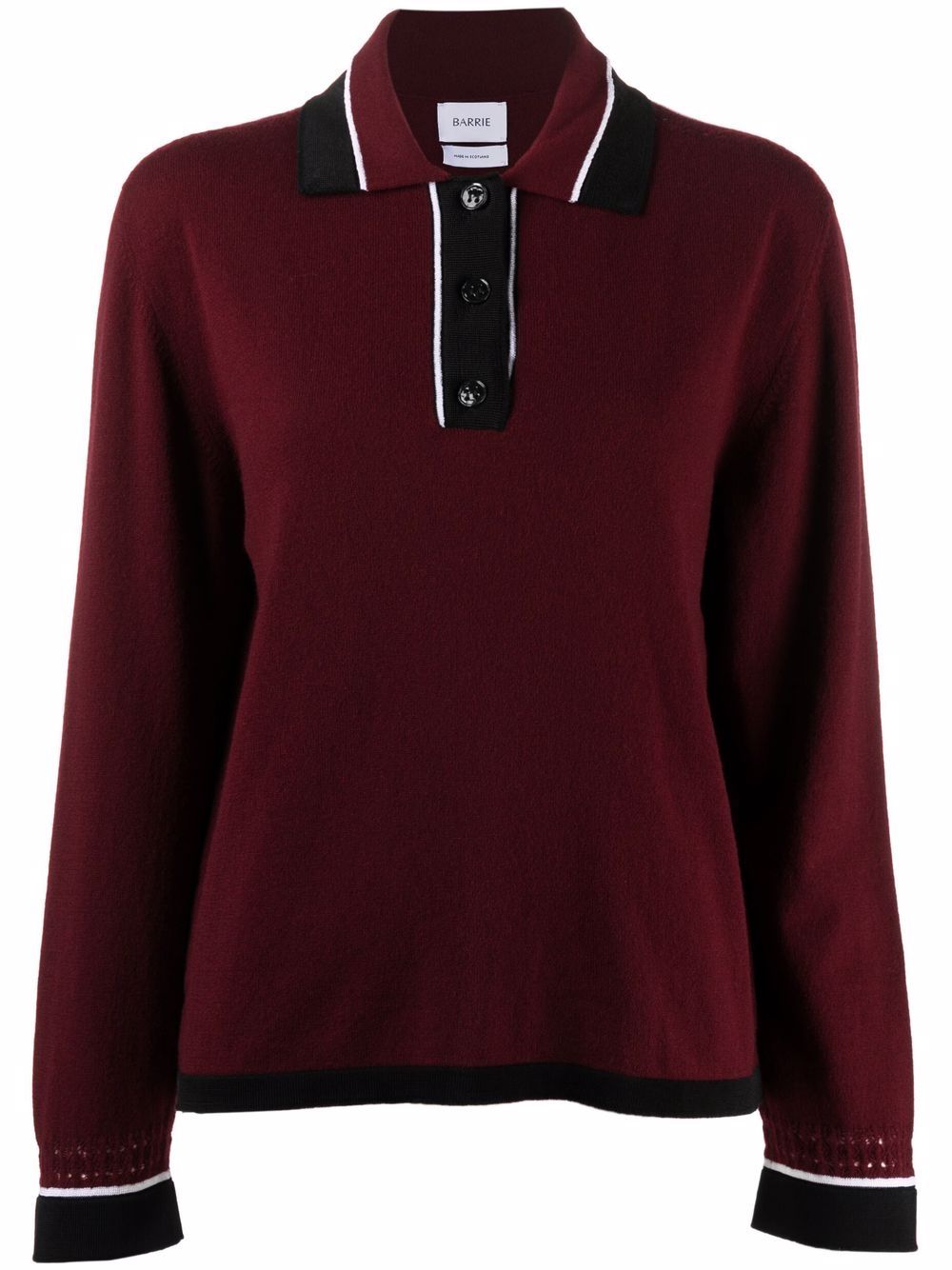 

Barrie contrast-trimmed polo jumper - 95 RED