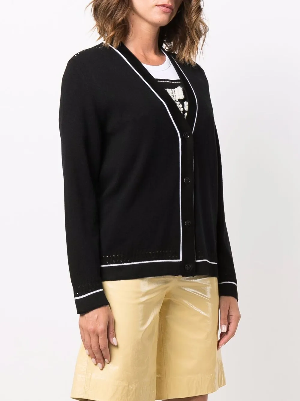 Barrie contrasttrimmed Vneck Cardigan Farfetch