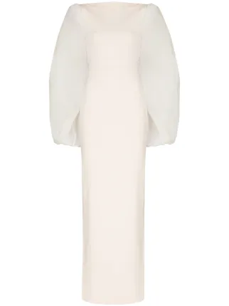 Solace London Ziya puff-sleeve Evening Dress - Farfetch