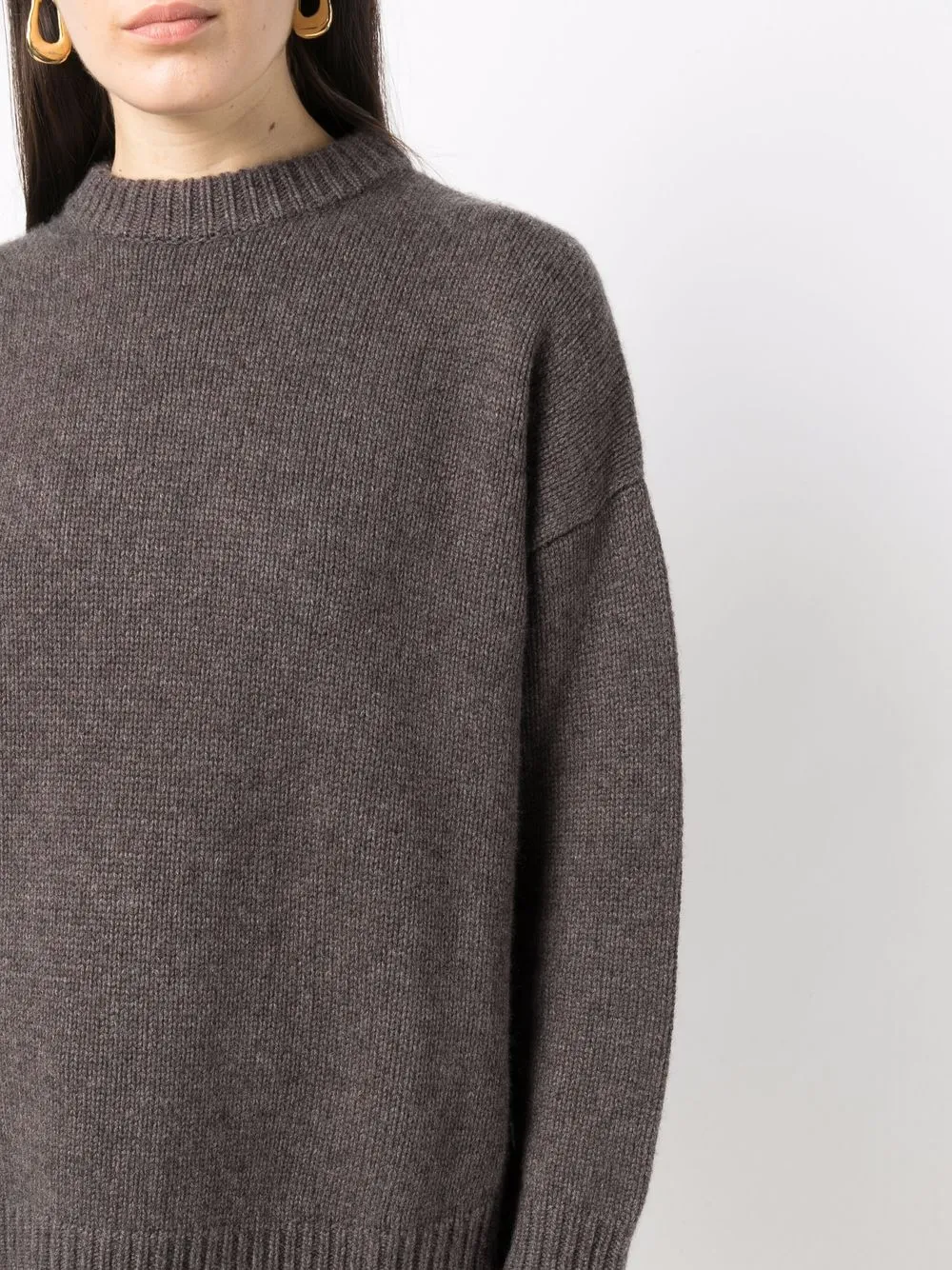 Co Drop Shoulder Jumper In Braun