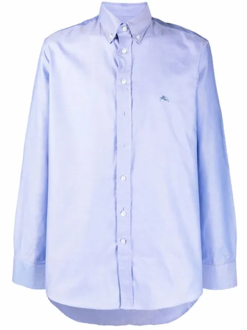ETRO long-sleeved embroidered logo shirt