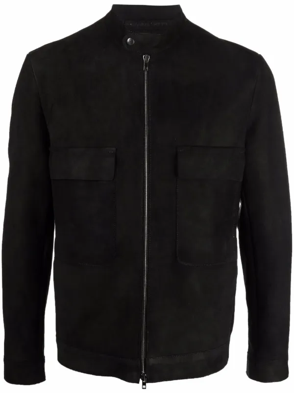 banded collar jacket