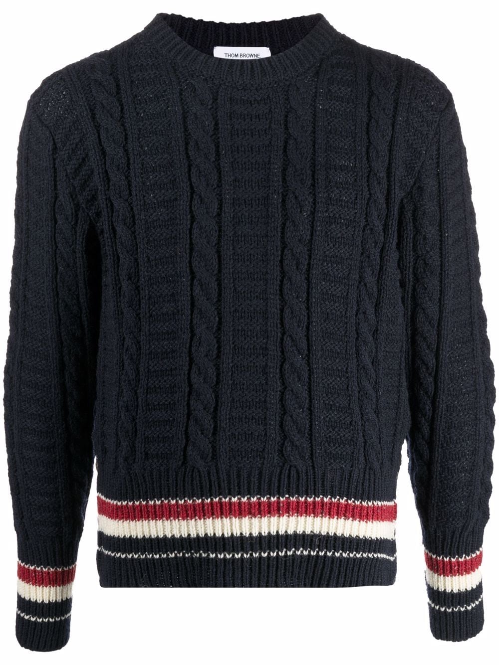 THOM BROWNE CABLE-KNIT LONG-SLEEVE JUMPER
