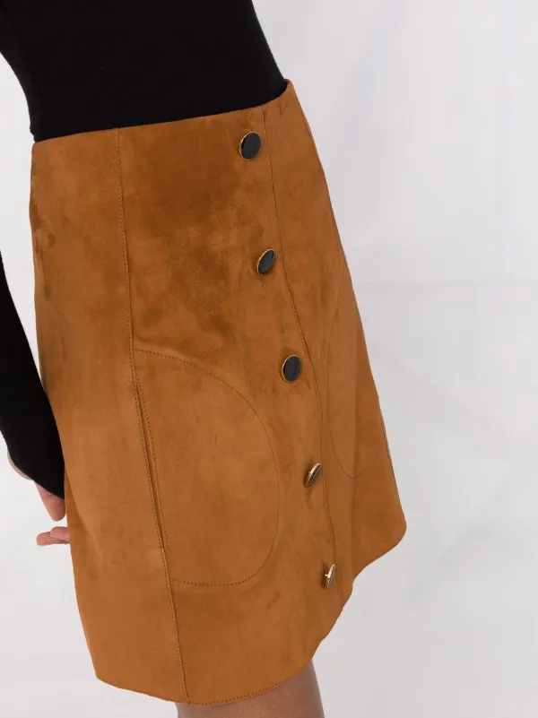 lined suede mini skirt
