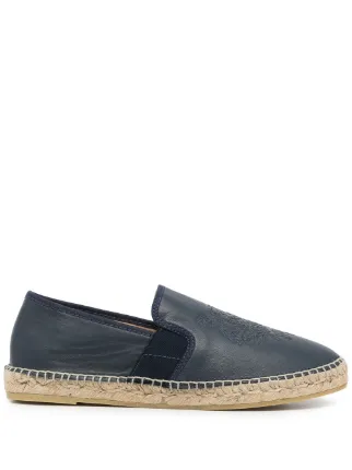 Kenzo embossed-logo Leather Espadrilles Farfetch