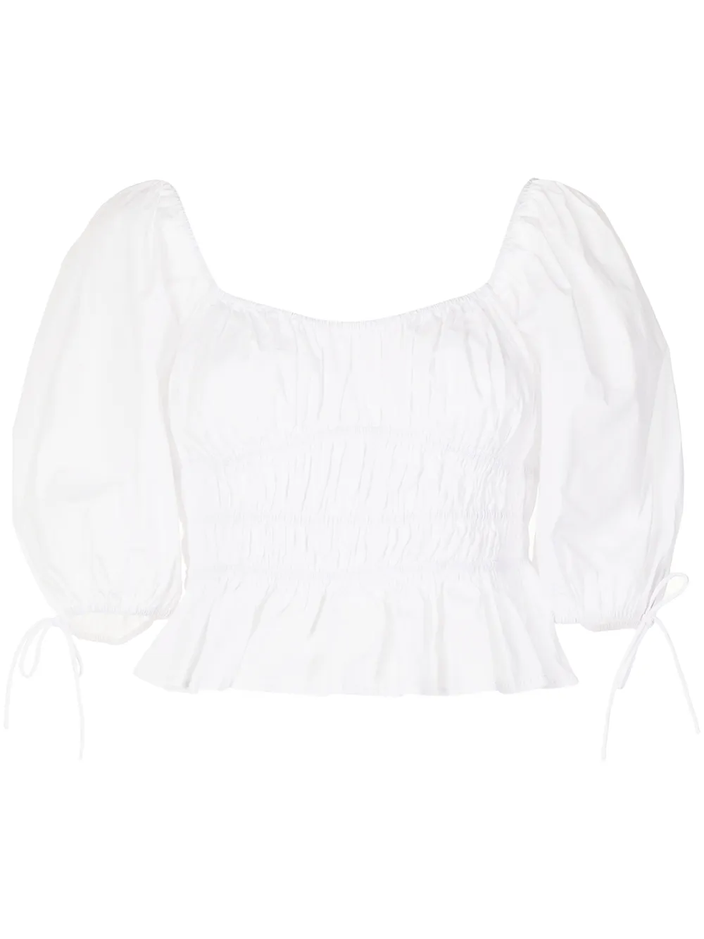 

STAUD ruched flared blouse - White