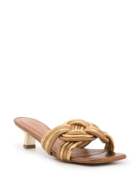 vince penley woven leather mules