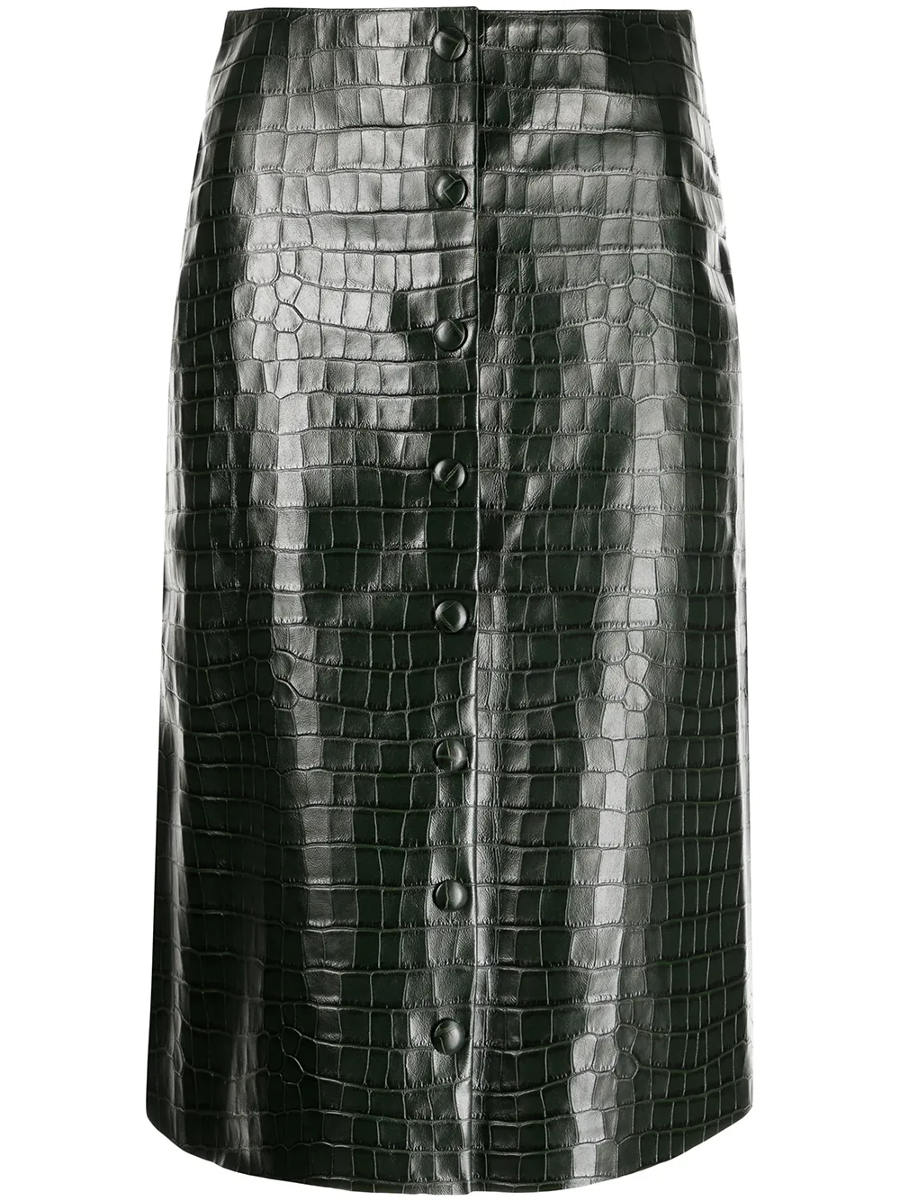 Croc leather midi clearance skirt