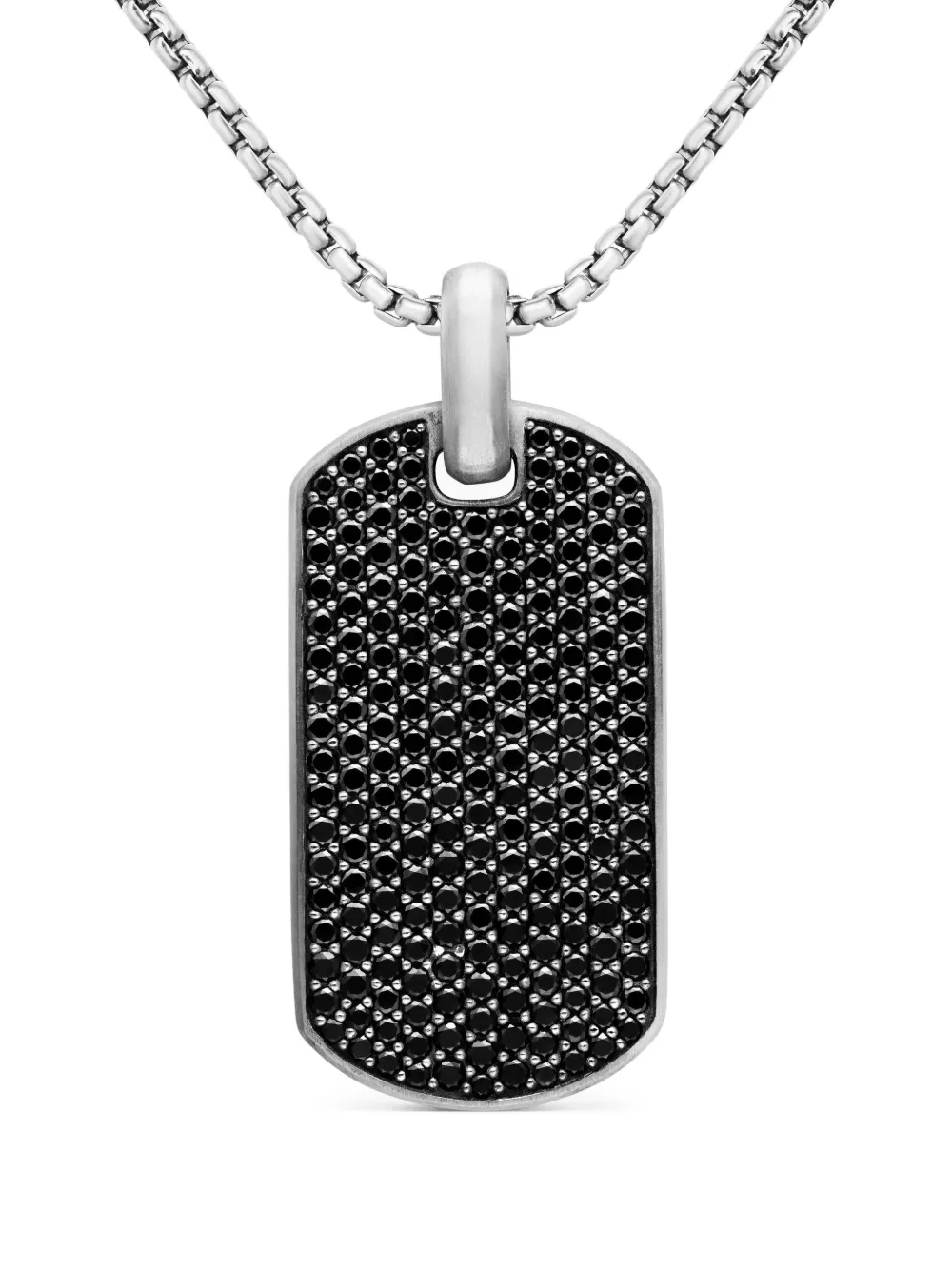 David Yurman Chevron ダイヤモンド タグ 42mm スターリングシルバー - ブラック David Yurman Chevron ダイヤモンド タグ 42mm スターリングシルバー - ブラック